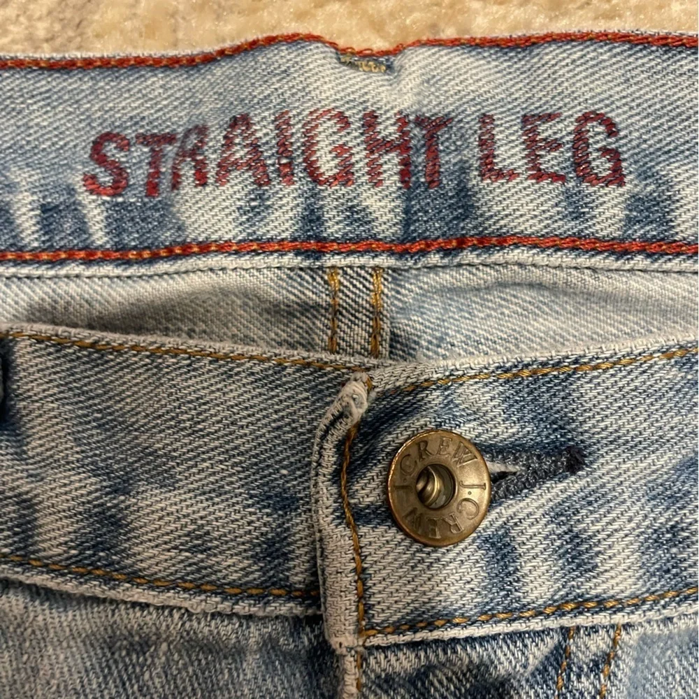 J Crew Light Wash Jeans 36x32 Straight Leg Made in Canada 🇨🇦 - Picture 5 of 10